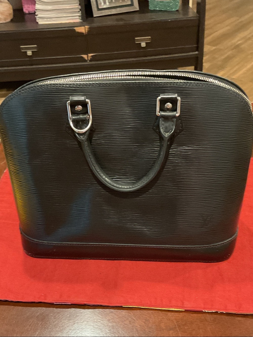Louis Vuitton PM Black Textured Epi Leather Satchel with Silver-Tone Hardware - Picture 2 of 14